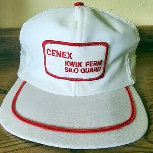 Cenex Kwik Ferm Silo Guard Trucker Hat Men's Snapback Adjustable White Red